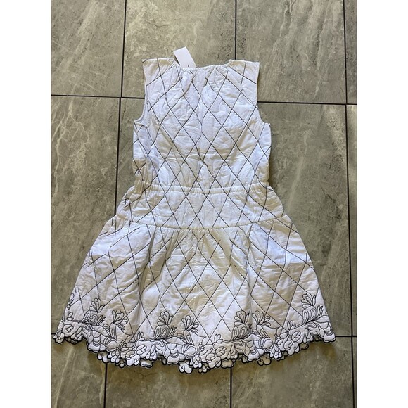 Crewcuts White Black Girls Floral Quilted Dress 14 - Picture 3 of 5